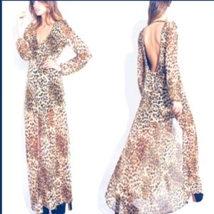 Reformation Leopard Maxi Dress